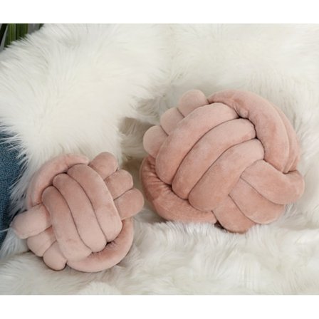 Handvävd kristallsammet tresträngad repbollskudde heminredning plyschkudde soffa bil kontorsdekoration Red Bean Paste Powder 20cm-tfrf