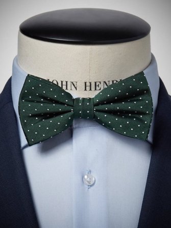 John Henric Men's Grüne Gepunktete Fliege Size Pre-tied