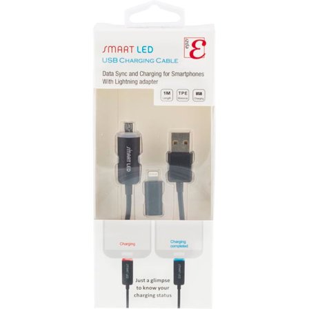 EPZI SMART LED USB-synk-/laddarkabel med LED-indikator