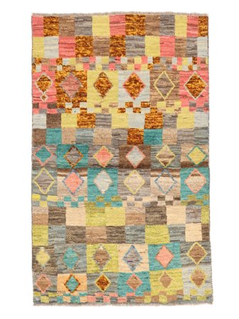 89X143 Tapis Berbère Colourful Moderne Marron/Orange (Laine, Afghanistan) Carpetvista