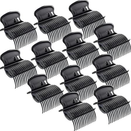 Hiuskiharrin kynsiklipsit Korvaavat rullaklipsit Naisille Tytöille Hiusten osiointiin (12 kpl, musta)