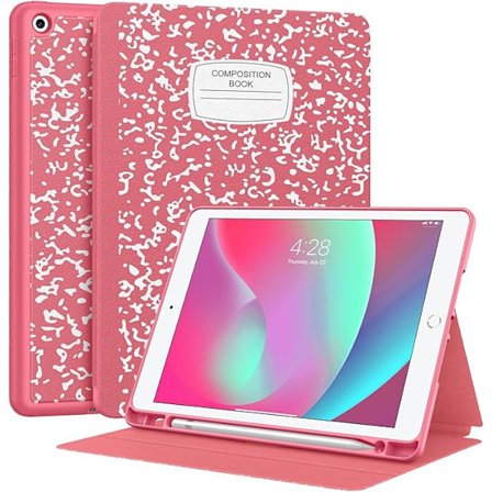 Supveco Etui til iPad 9./8./7. generation 10,2 tommer (2021/2020/2019 model) med penholder, Cover til iPad 10,2 tommer - Vandmelon
