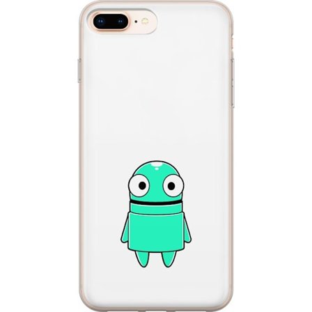 Yhteensopiva Puhelinkuori Apple Apple iPhone 7 Plus Turkoosi piirroshahmo isoilla silmillä ja iloisella persoonallisuudella yksinkertaisessa kuvituks