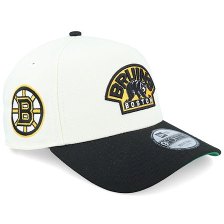 New Era - NHL White adjustable Czapka Z Daszkiem - Hatstore Exclusive x Boston Bruins 9FORTY White/Black A-Frame Adjustable @ Hatstore