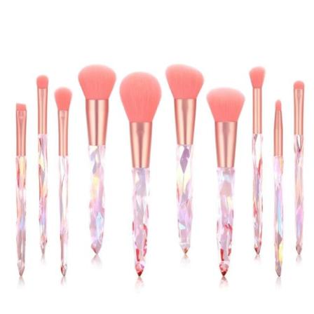 10 st Crystal Handle Makeup Brushes Powder Blush Foundation