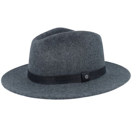Stetson - Grå traveler Hatt - Traveller Woolfelt Mix Anthra Melange Fedora @ Hatstore