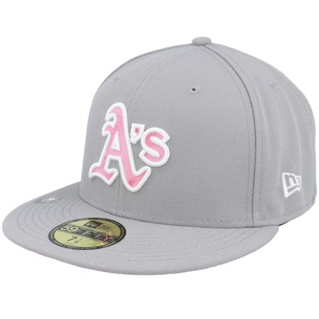 New Era - MLB Grå fitted Kasket - Oakland Athletics MLB22 Mothers Day 59FIFTY Grey Fitted @ Hatstore