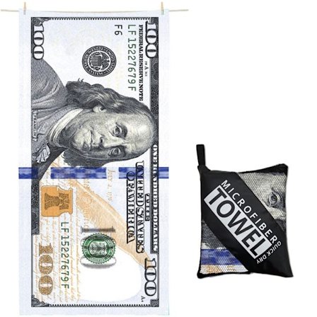 Uusi 100 dollarin seteli Velour Brasilian rantapyyhe 70x140cm