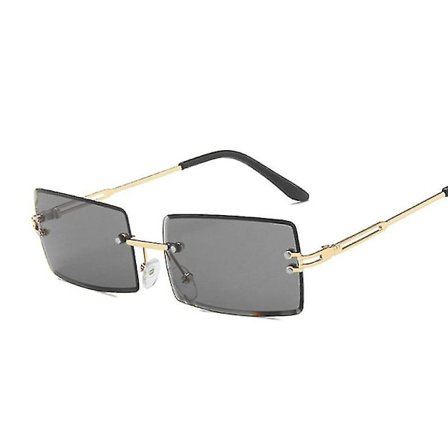 Rimless firkantede solbriller menn merke designer rektangel gradient solbriller metall skjærende linse mannlige nyanser Oculos De Sol