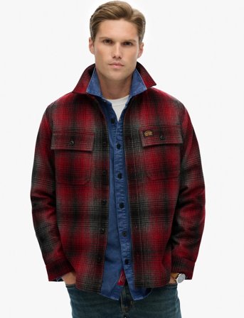 Superdry Wool Miller Overshirt - Red - XXL