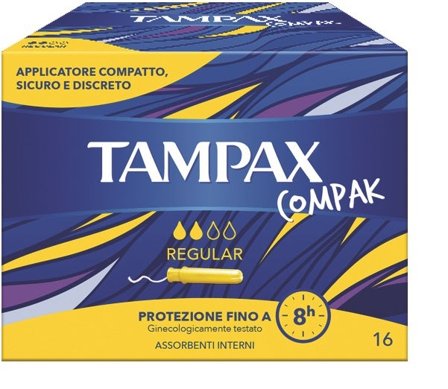 Tampax Compak Regular 16 Assorbenti Interni Flussi Da Leggeri a