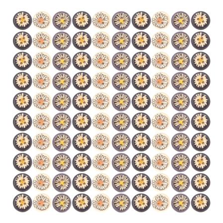 100 st knapp Naturlig färgglad trä Little Daisy DIY-kläder Dekorativa tillbehör 15 mm