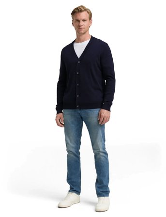 Tom Tailor Cotton Cashmere Cardigan - Navy - M