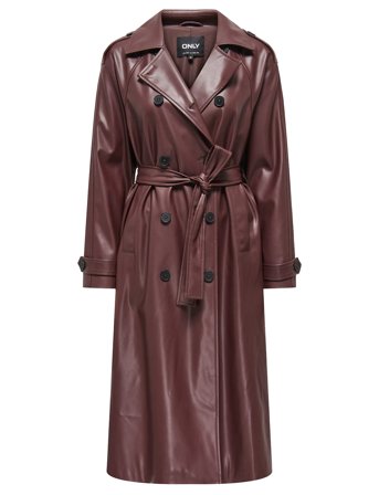 ONLY | Onlflora Faux Leather Trenchcoat Otw | L