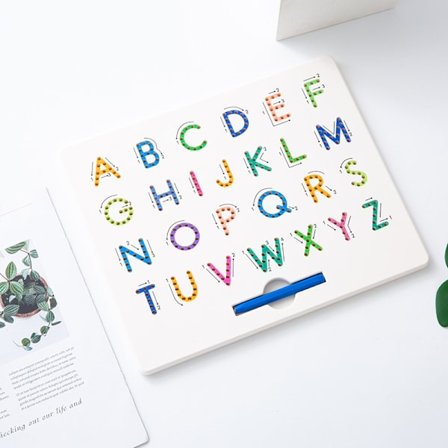 Magnetisk alfabettavle for barn, A til Å (store/små bokstaver) Alfabet skrivetavle pedagogisk leketøy for småbarn førskolebarn