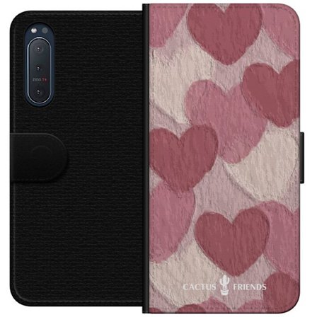 Yhteensopiva Lompakkokotelo Sony Sony Xperia 5 II Cactus and Friends - Blush Paper Hearts
