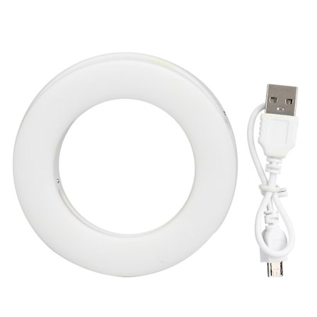 XJ-19 Bærbar Genopladelig 40 LED Kamera Selfie Ring Fill Light 3200K-6500K til Mobiltelefon Makeup Live Koncert