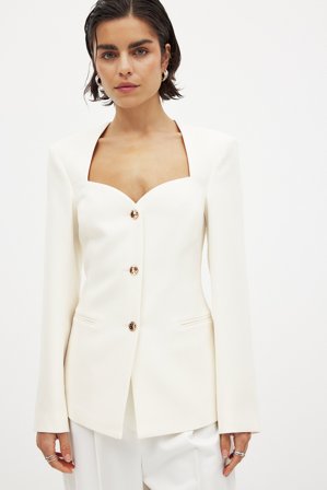 NA-KD Fitted Blazer - Business tøj - Råhvid - EU 36