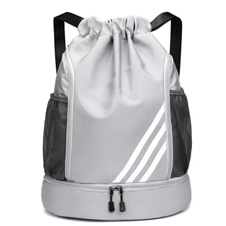 Snøresko, Vanntett svømmeveske for barn voksne, Stor snøresko gymbag, Sport snøresko gymsekk, Unisex PE-veske med skoskap grå grey