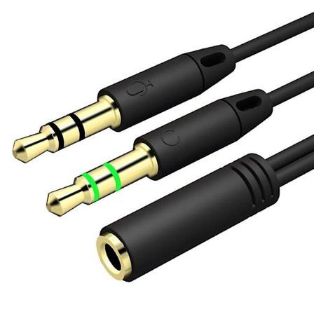 Lydadapterkabel 3,5 mm hun til 2 han 3,5 mm splitter