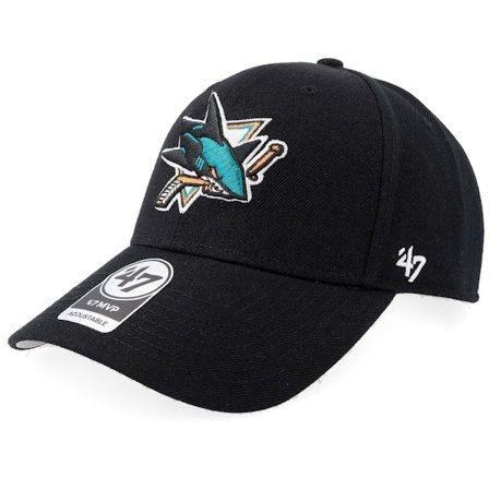 47 Brand - NHL Schwarz adjustable Cap - San Jose Sharks Mvp Black Adjustable @ Hatstore