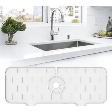 2 stk. Silikone Hanemåtte, Silikone Vaskemåtte, Silikone Hane Absorptionsmåtte, Silikone Hanemåtte til Vask, Anti-Drypbakke