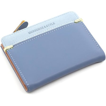 Damepung Lille Pung Dame Pung Møntlomme Dame Kreditkortholder PU Læderpung Små Punge RFID-blokerende Punge til Kvinder (Blå)