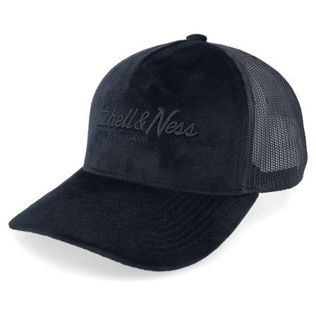 Mitchell & Ness - Hatstore Exclusive x Pinscript Velvet Black Trucker Trucker Black Cap - @ Hatstore