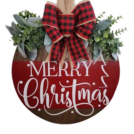 Vintage stil jule velkomst dørskilt Holiday Party dekorativt vedhæng til haven udenfor jul