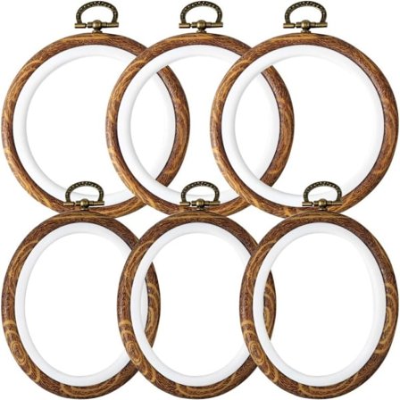 Tatuointi Stretch Oval Embroidery Stretch Brodeerattu kukkakehys