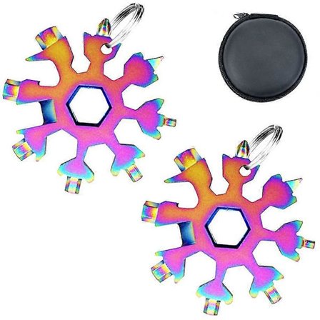 2 kpl Lumihiutale Monitoimityökalu 18 in 1 Lumihiutaleruuvimeisseli Yleistyökalu Ruostumaton teräs Kannettava pullonavaaja Joululahja