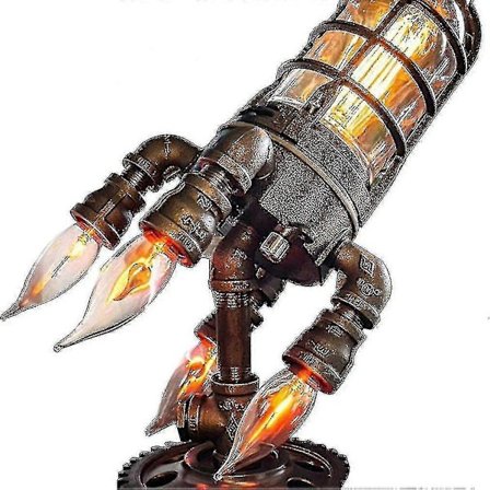 Steampunk Raketlampe med Pære Bordlampe Steampunk Stil Retro Børnegave