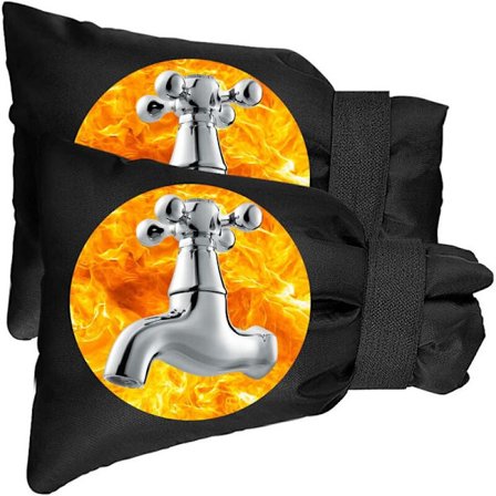 2 stk utendørs kranbeskyttelse varmebeskyttelse for hagekran for vinter, termisk isolert deksel frostvæske snøregn frost kald (svart)