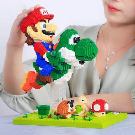 Flight Super Bros Mario Block Micro Byggeklodser Tegneserie Anime Figurer Dukke Samleobjekt Model DIY Klodser Legetøj Til Børn