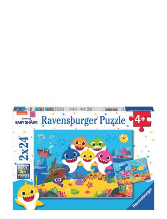Baby Shark Treasure Hunt 2X24P Toys Puzzles And Games Puzzles Classic Puzzles Multi/mønstret Ravensburger