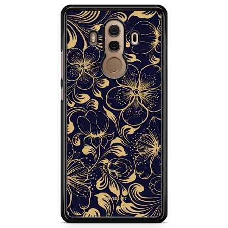 Bjornberry Skal Huawei Mate 10 Pro - Mörkblå Blommor