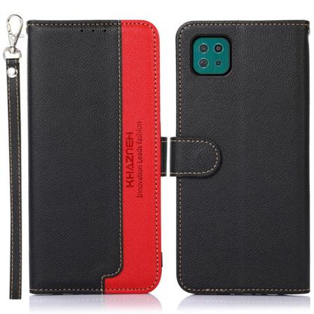 KHAZNEH telefoncover til Samsung Galaxy A22 5G - Sort & Rød Black