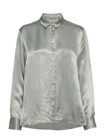 Daily Shirt Cupro Langermet Skjorte Grønn A Part Of The Art