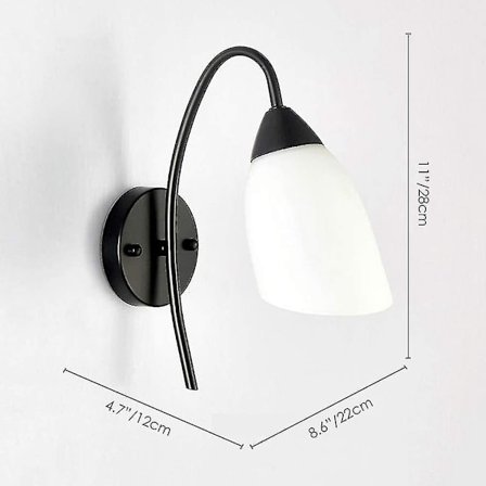 Moderne minimalistisk design E27 Flower Lush glasvæglampe kompatibel med spisestue stue (sort)