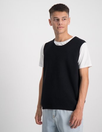 Grunt Manish Knitt Vest Sort Trøjer Dreng - Kids Brand Store