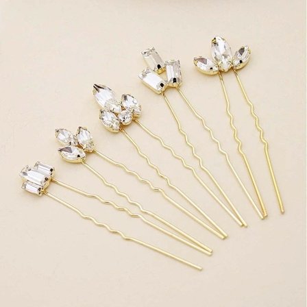 Pärlhårklämma Diamant Huvudsmycke GULD 5ST 5ST Guld 5st-5st