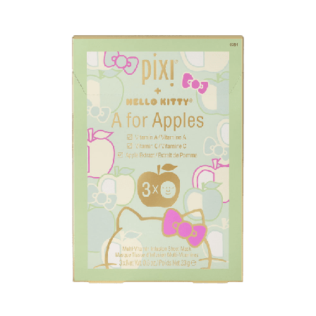 Pixi + Hello Kitty - A for Apples Sheet Mask Ansiktsmask & peeling Dam 3 x 23g