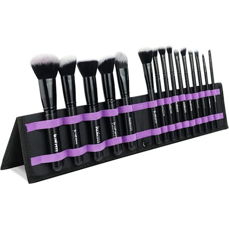 Makeupbørster, Makeupsæt 15 dele, Makeupbørstesæt Sort til Makeup