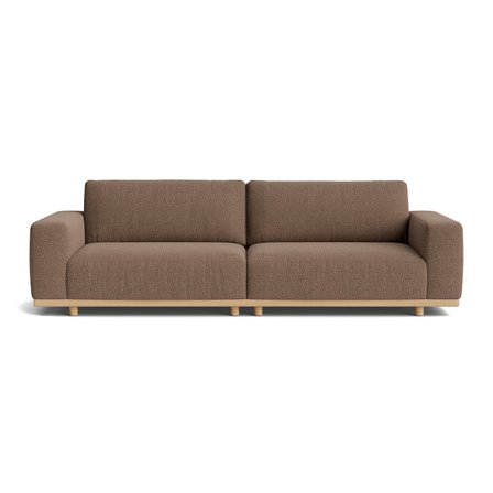 Fjord 3 personers sofa - Nordic Brun - Slidstærk Stof Sofa - 277x104x84cm - Elegant 3 personers sofa med komfort af høj kvalitet