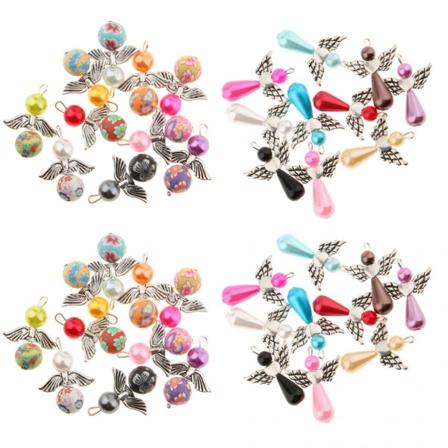 40 st Angel Wings Charms Beaded hänge för smycken gör hantverk