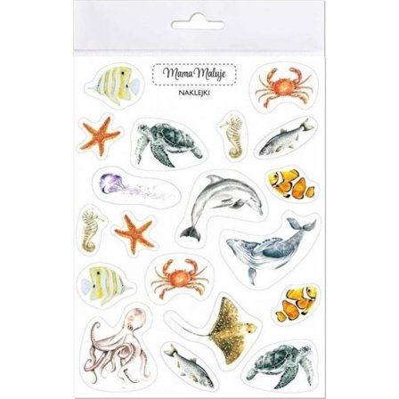 Sticker scrapbooking Mama målar Mama målar klistermärken som föreställer djur från haven och oceanerna