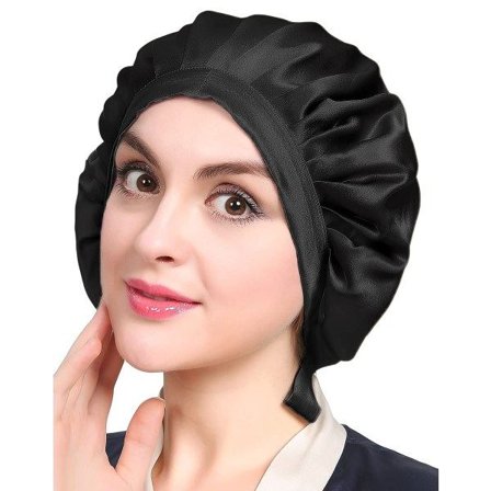 Sovmössa nattmössa sidan Svart