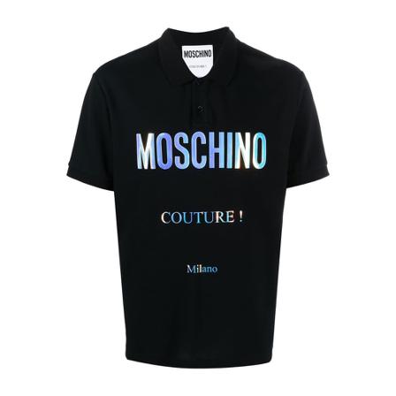 Moschino Couture Polo Logo Rainbow Sort, Herre