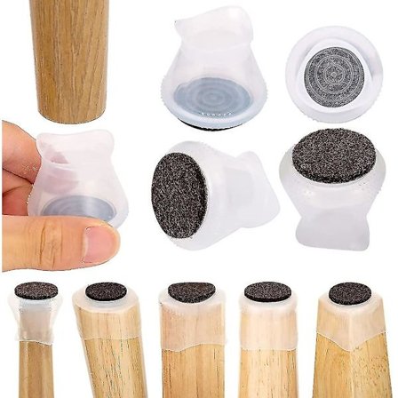 Stolebenbeskyttere, 32 stk. Opgraderet til trægulve, silikone