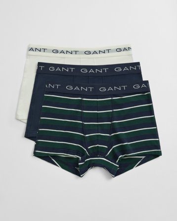GANT Herren 3er-Pack Mehrfarbig gestreifte Boxershorts (XXXL) Grün